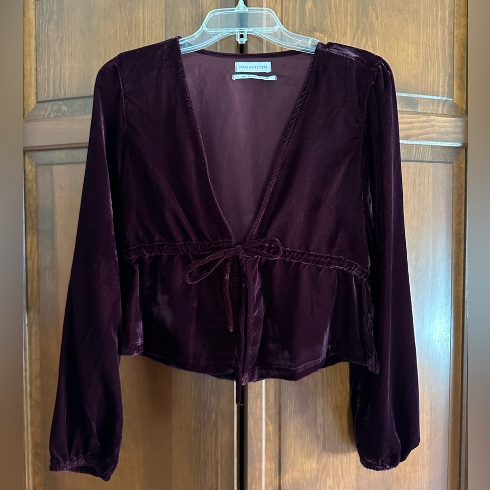 UO, Velvet Tie Jacket, Maroon